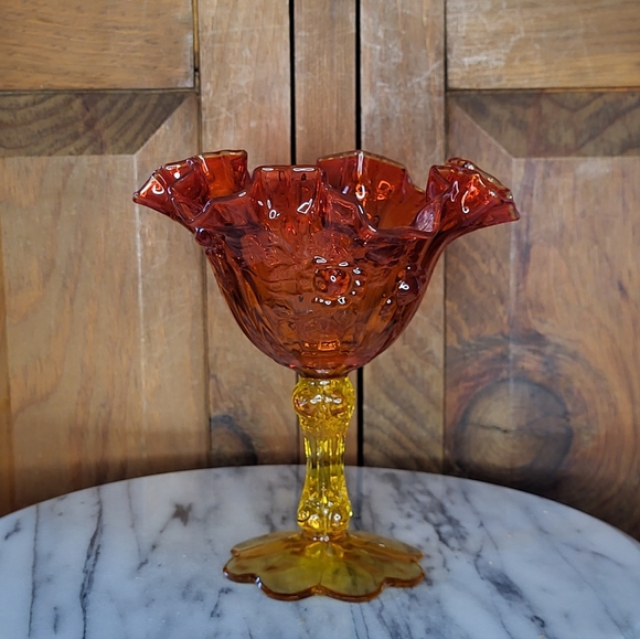 Fenton Amberina Compote - Picture 16 of 17